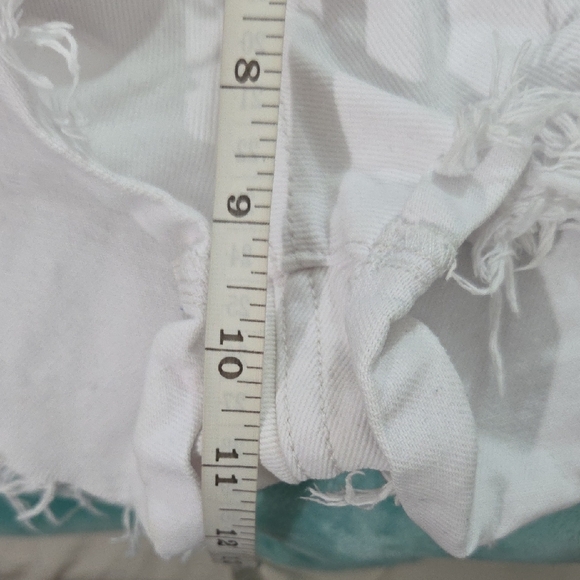 ONE X ONETEASPOON, Frayed White Denim Shorts - Picture 9 of 9